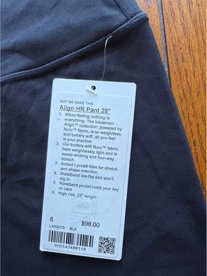 Lululemon Align High Rise 28” Black Size 6 NWT thumbnail 4