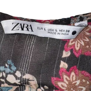 Zara Floral Paisley Print Long Sleeve‎ V Neck Mini Dress thumbnail 5