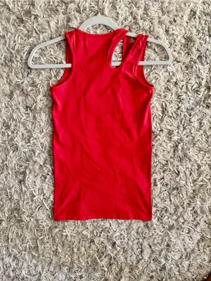 Helmut Lang Red Racerback Scoop Tank Top XS HLW28045 thumbnail 3