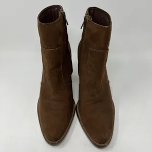 Gianni Bini Tovyy Booties Brown Suede Leather Block Heel Zip Up Women’s Size 7.5 thumbnail 5