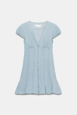 BNWT Zara TRF Blue Denim Mini Dress thumbnail 4