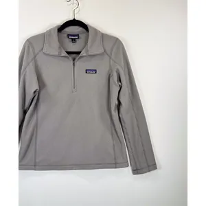 Patagonia Womens Jacket Gray Micro D 1/4 Zip Fleece Pullover Outdoor Medium thumbnail 6