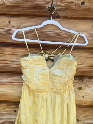 o.p.t. Few Moda Yellow XS East Tiered Midi Dress thumbnail 5