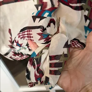 SOULMATES Sheer Aztec Tribal Southwestern Print Peasant Top Size Large thumbnail 4