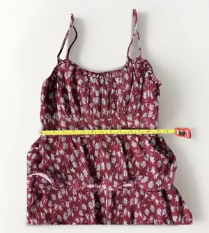 New Petal&Pup Tiered Ruffle Flowers Lined Mini Dress Red Size‎ Small thumbnail 7