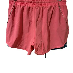 Active USA Pink Shorts with Blue Trim & Built In Biker Shorts thumbnail 2