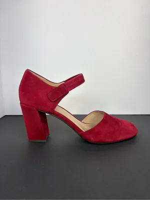 Eileen Fisher Mary Jane Block Heel Pumps in Burgundy red Suede 3 inch heel Size 8 thumbnail 4