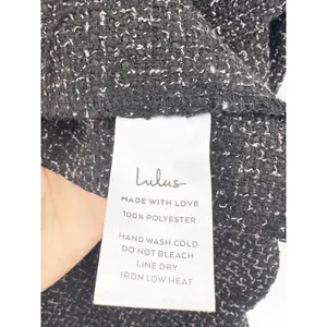 NWT Lulus Prepped Perfection Black White Tweed Trench Coat Size XL Quiet Luxury thumbnail 7