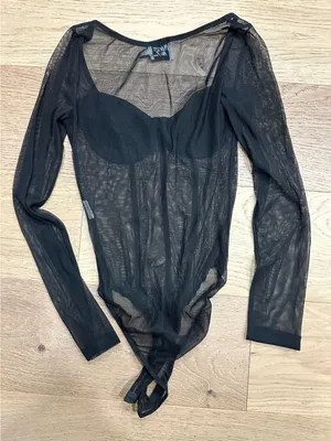 Princess Polly Leonie Mesh Corset Bodysuit - Black -‎ US 2 thumbnail 1