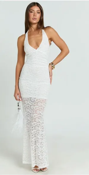 Showpo White Lace Dress thumbnail 1