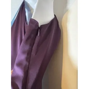 Birdy Grey One Shoulder Maxi Dress Purple Satin Slit Gown Bridesmaid Small thumbnail 7