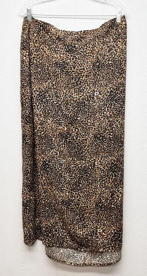 Old Navy Animal Print Pull On Midi Skirt Womens 3X Side Pockets Workwear Casual thumbnail 1
