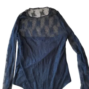 Abercrombie & Fitch Bodysuit Sz L Black Mesh Lace Tube Long Sleeves Whimsigoth thumbnail 4