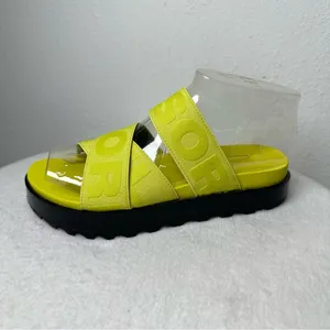 Sorel Green Sandal Woman's Slip On Platform Adjustable Stretchy Straps SZ 8 thumbnail 2