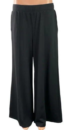 Gap Women's Black High Waisted Pleated Wide Leg Baggy Palazzo Trousers Pants M thumbnail 1