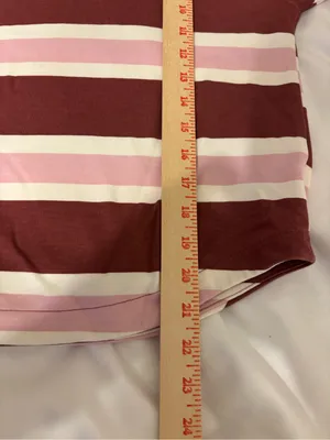 Old Navy Active Rugby Polo Shirt XL Pink Burgundy Striped Long Sleeve thumbnail 5