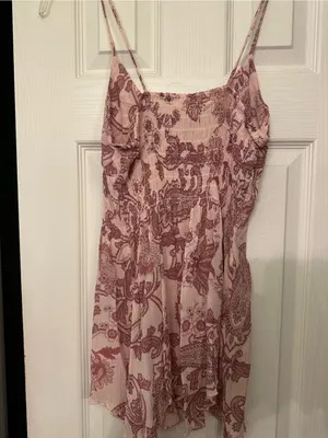 Floral Paisley Spaghetti Strap top in Dusty Rose thumbnail 3