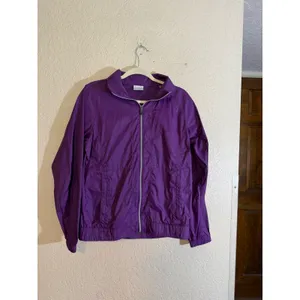 Columbia Windbreaker Jacket Womens M Purple Full Zip Hooded Outdoor XL3156 thumbnail 8