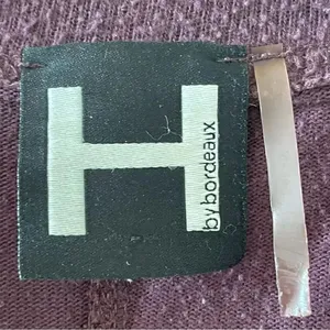 H by Bordeaux Burgundy Lightweight Cropped Stretchy Soft Womens Sweater SZ L thumbnail 8