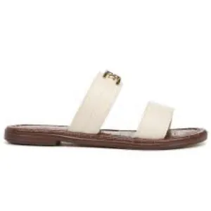 Sam Edelman Women's Gilles Flat Sandal Ivory Leather Size 8.5 Slide thumbnail 2