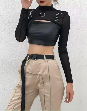 Punk Gothic Bondage O Ring Mesh Sleeves New thumbnail 4