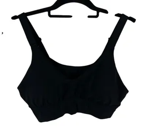 Offline by Aerie Real Me Medium Support‎ Sports Bra Black Large V-Neck Stretch thumbnail 1