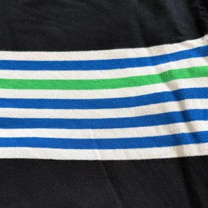 Lilly Pulitzer Black sweater with Blue, white and Green stripes. Boatneck thumbnail 3