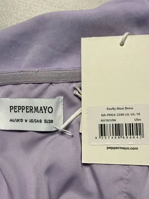 Peppermayo Firefly Maxi Dress Womens 6 Lilac Purple Ruffles Slit Fairy Party NWT thumbnail 16