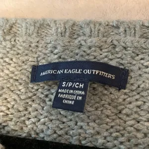 American Eagle Outfitters‎ Womens Fair Isle Knit Sweater Gray Black White Size S thumbnail 3