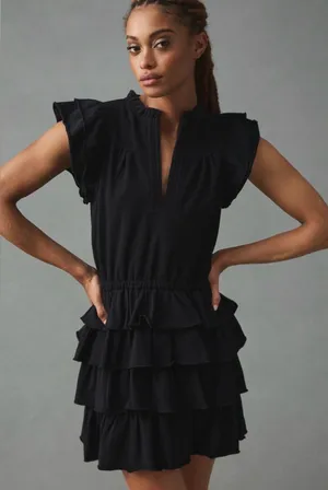Anthropologie Sundays June Tiered Mini Dress Sz M thumbnail 1