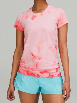 Lululemon Swiftly Tech Short Sleeve Shirt 2.0 Marble‎ Dye Raspberry Cream 4 thumbnail 1
