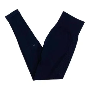 Acta Women's Black Seamless Moto Leggings Size Small Athleisure Workout Ribbed thumbnail 1