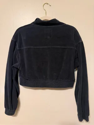 aerie Cropped Corduroy Utility Jacket - black XS thumbnail 5