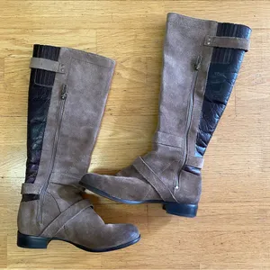 Ugg Leather Cyndee Coastal Cowgirl Western Granola Shearling Riding Boot… thumbnail 5