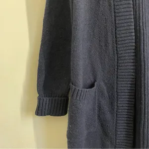 Boden Wool Alpaca Blend Open Front Cardigan Sweater Jacket Coatigan Navy size S thumbnail 7