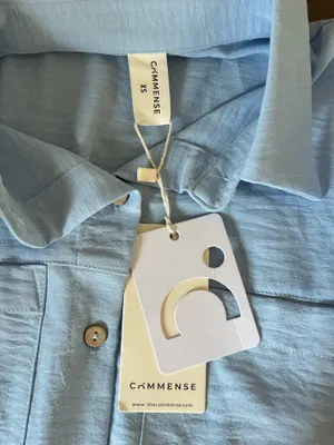 Commence Light Blue Button-Front Mini Shirt Dress XS thumbnail 5