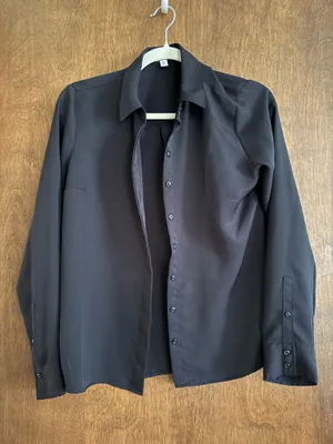 Sheer black button up thumbnail 1