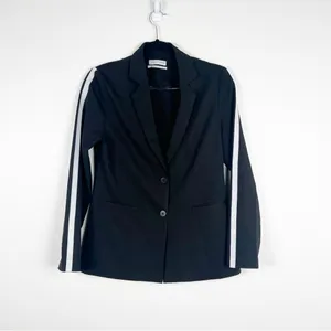 Urban‎ Outfitters Sports Stripe Blazer Black Sz XS thumbnail 2