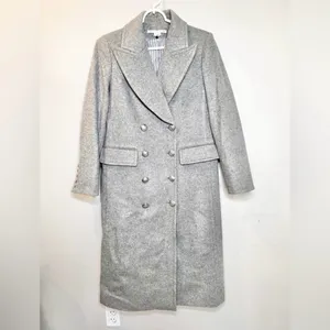 Veronica Beard Nalida Overcoat Grey Size 6 Wool Cashmere Long Cardigan Coat thumbnail 6