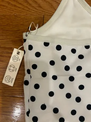 Max Studio Performance Sport Polka Dot Scoop Neck Beige/Black athletic Dress thumbnail 14
