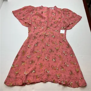 Reformation Mya Dress Floral Zip Back‎ Womens Size 6 Pink Floral NEW *TINY FLAW thumbnail 1