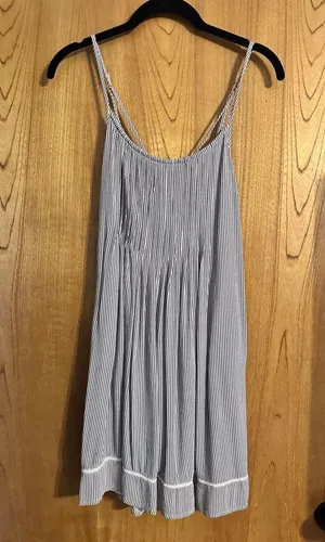 Abercrombie & Fitch Navy and White Striped Dress thumbnail 1