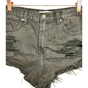 Abercrombie & Fitch Black Distressed Cut Off Jean Shorts Women’s Size‎ 6/28 thumbnail 3
