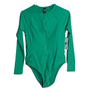 NWT Hurley Tropical Tree Green Long Sleeve One-Piece Swimsuit - Small thumbnail 7