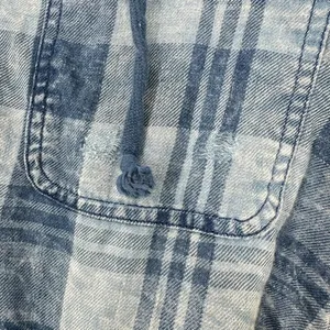 American Eagle‎ Outfitters Womens Plaid Cropped Hoodie Shirt XXS Blue Distressed thumbnail 7