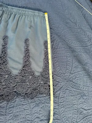 Anthropologie Elevenses Navy Blue Lace Drawstring Linen Shorts Size XL thumbnail 6