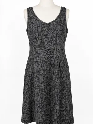 New York & Company NWT Gray Black Abstract Print Dress Size L thumbnail 3