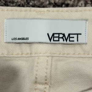 VERVET Women's Beige Denim Jeans Size 28 High Rise Wide-Leg Distressed Raw Hem thumbnail 6