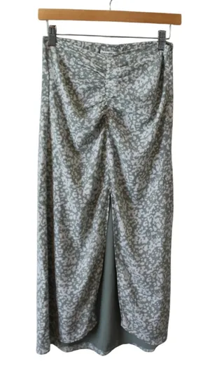 Abercrombie & Fitch Front Slit Skirt Green/White‎ Women's Size Small thumbnail 1