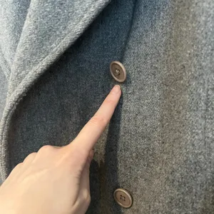Y2K Abercrombie & Fitch Pea Coat Peacoat Jacket Womens Small Grey Red Plaid Wool thumbnail 6